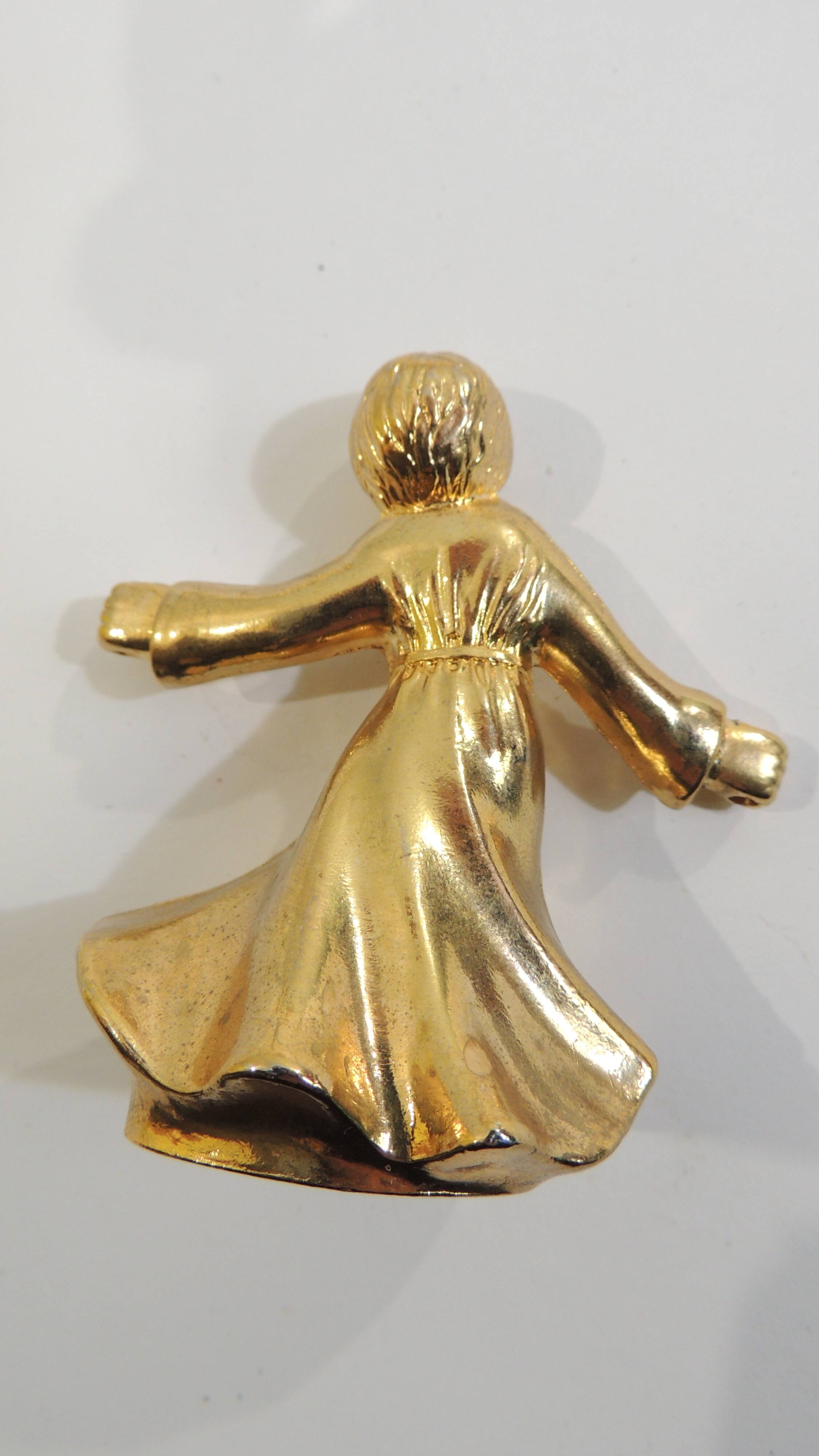 Set of 6 vintage 1970s brass figurine candle holders – Golden cherubs