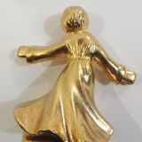 Set of 6 vintage 1970s brass figurine candle holders – Golden cherubs