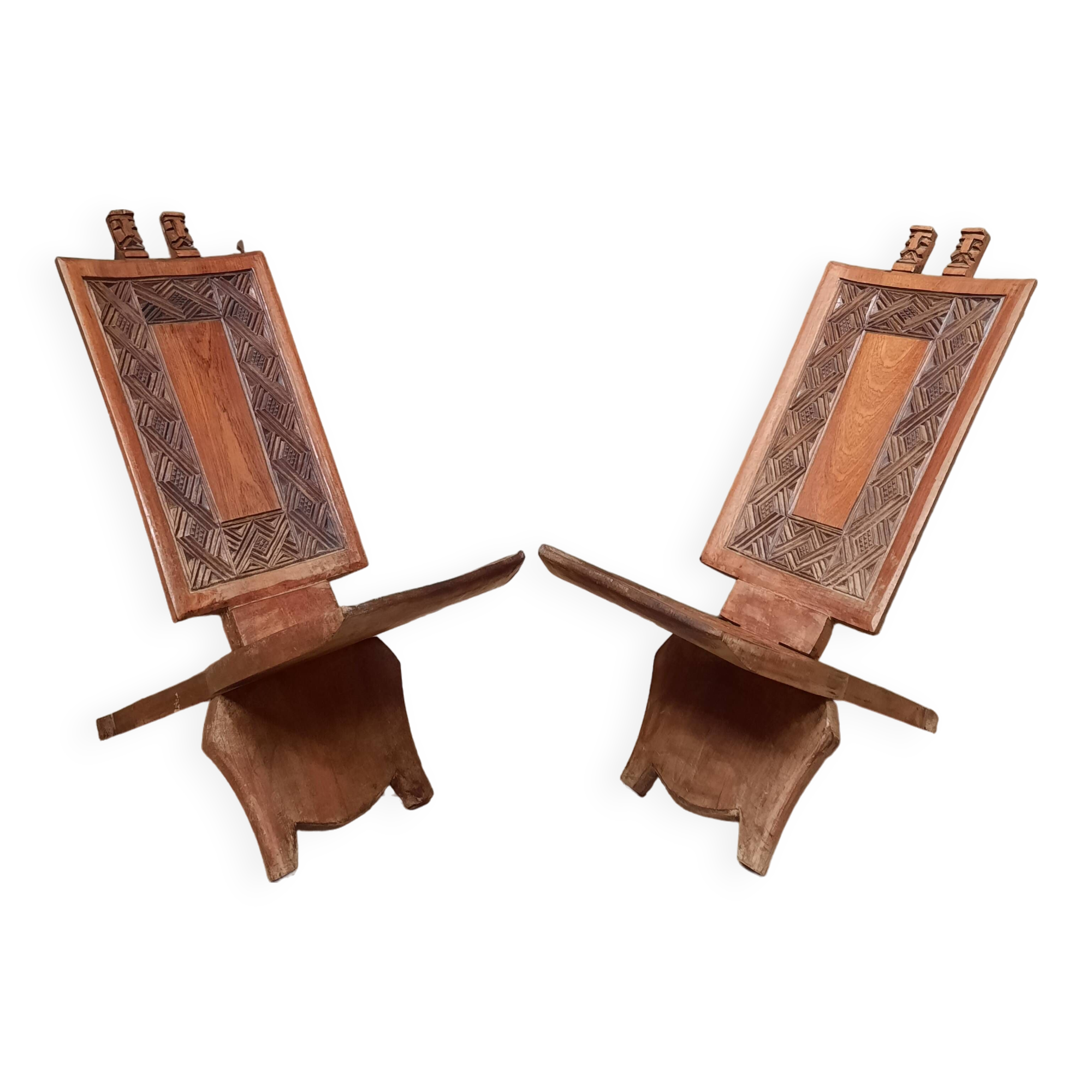 Pair of African seats