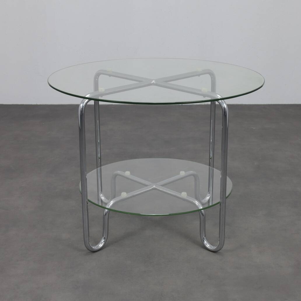 Tubular frame coffee table in Bauhaus style, 1980s