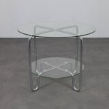 Tubular frame coffee table in Bauhaus style, 1980s
