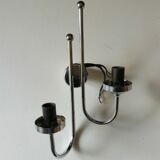 Double chrome and opaline 70 's slim design wall light