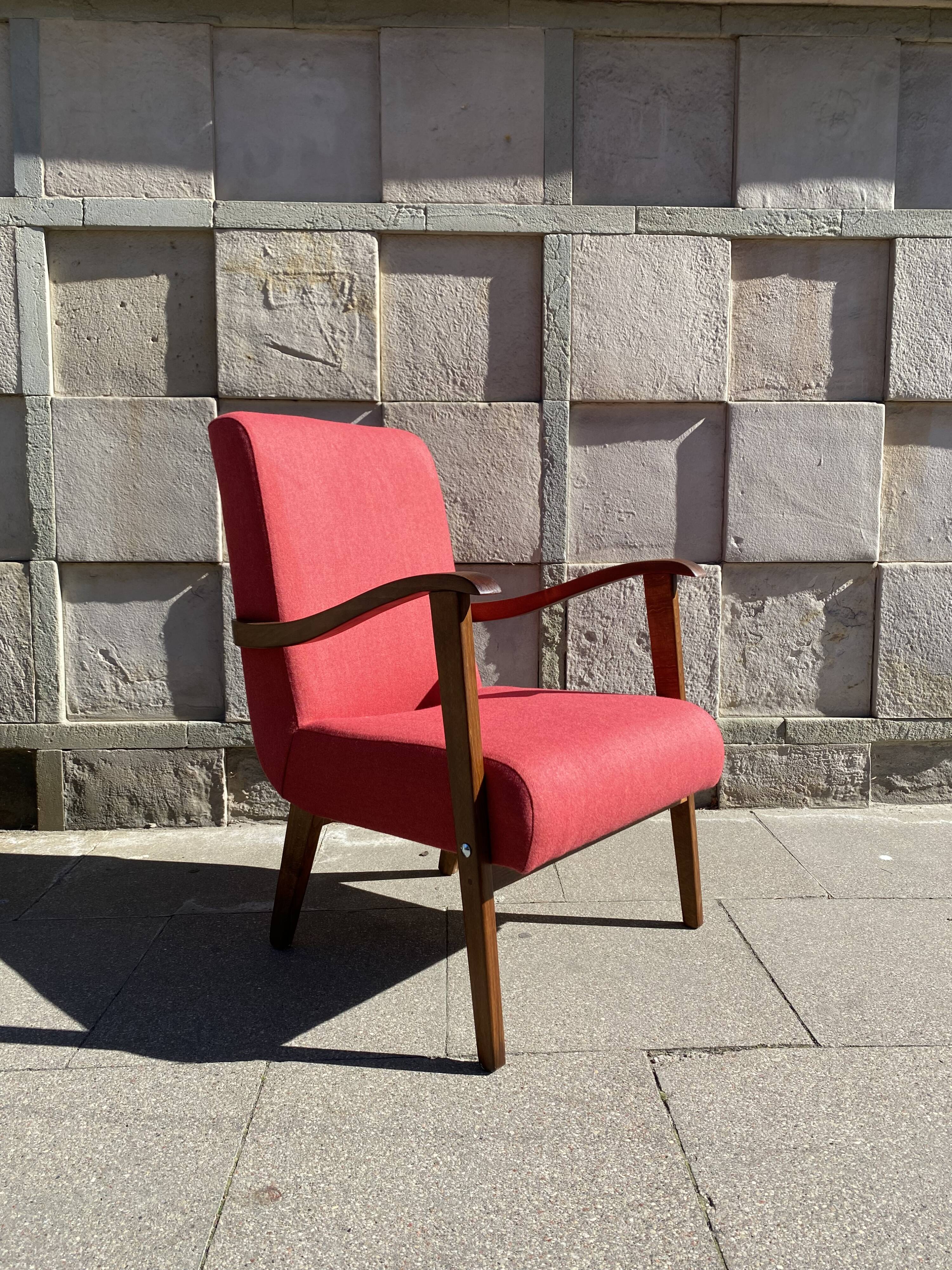 Armchair from the 1960s, Polish People's Republic, after complete renovation, wool.
