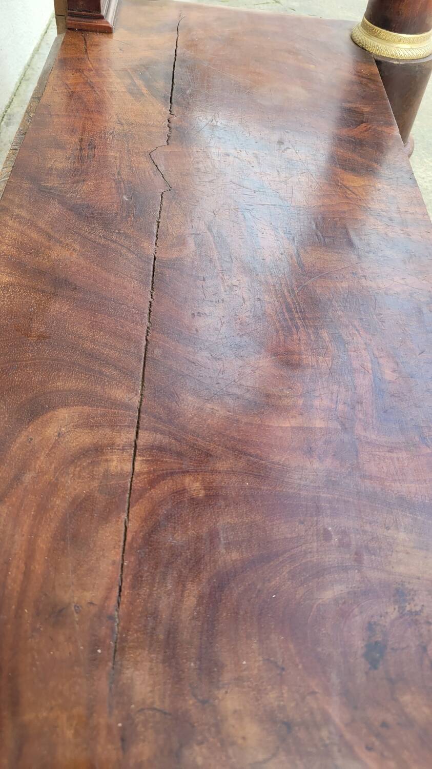 Console Empire en acajou et bronze, XIXème