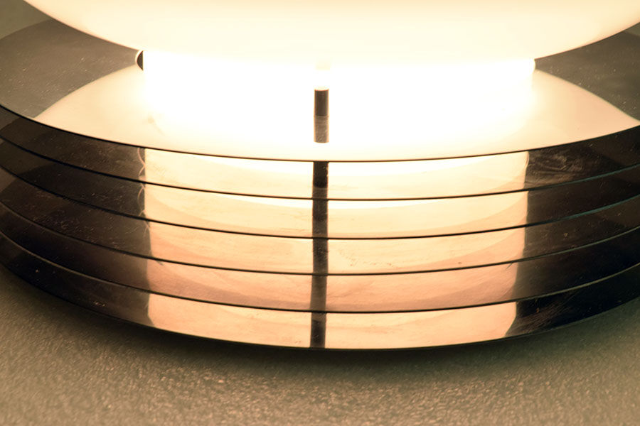 Tronconi table lamp in steel and blown glass, 1970s