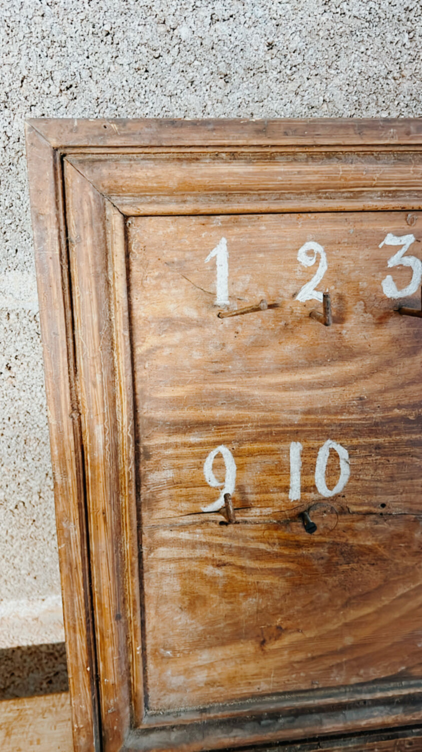 Vintage wooden hotel key board