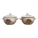 Old Saint Amand: pair of soup tureens or broth tureens from the late 19th century