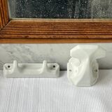 White porcelain coat hooks