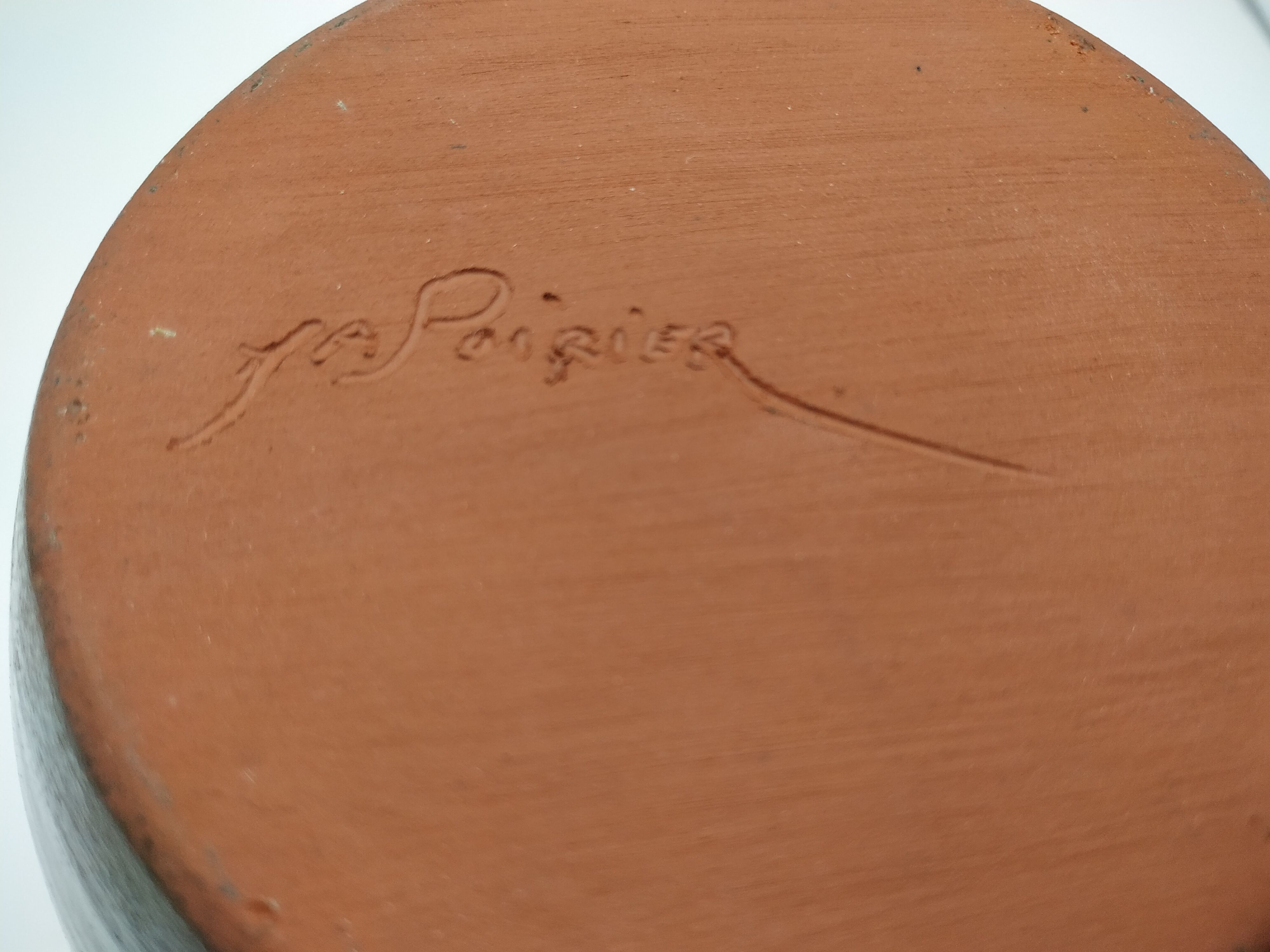 Bottle in iridescent green sandstone from the ceramist jean aimé Poirier