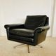 Vintage Danish mid-century leather lounge chair in black leather by G. Thams 1975