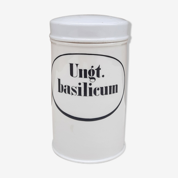 Porcelain apothecary pot, "ungt. basilicum ", germany 1930