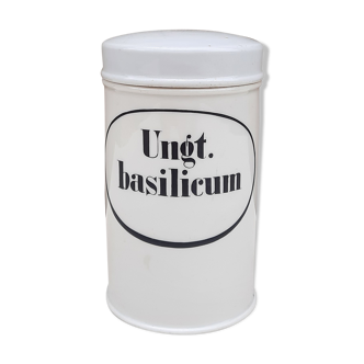 Porcelain apothecary pot, "ungt. basilicum ", germany 1930