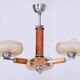 Art Deco Chandelier in Chromed Steel, Walnut and Glass, Czech, 1920s