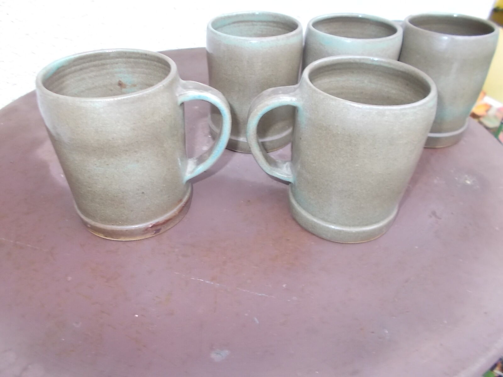 Lot of 5 stoneware mugs from Dreux K. Balogh