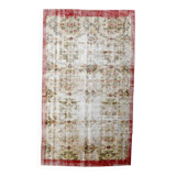 5x8 Pale Red & Cream Floral Pattern Vintage Rug, 144x250Cm