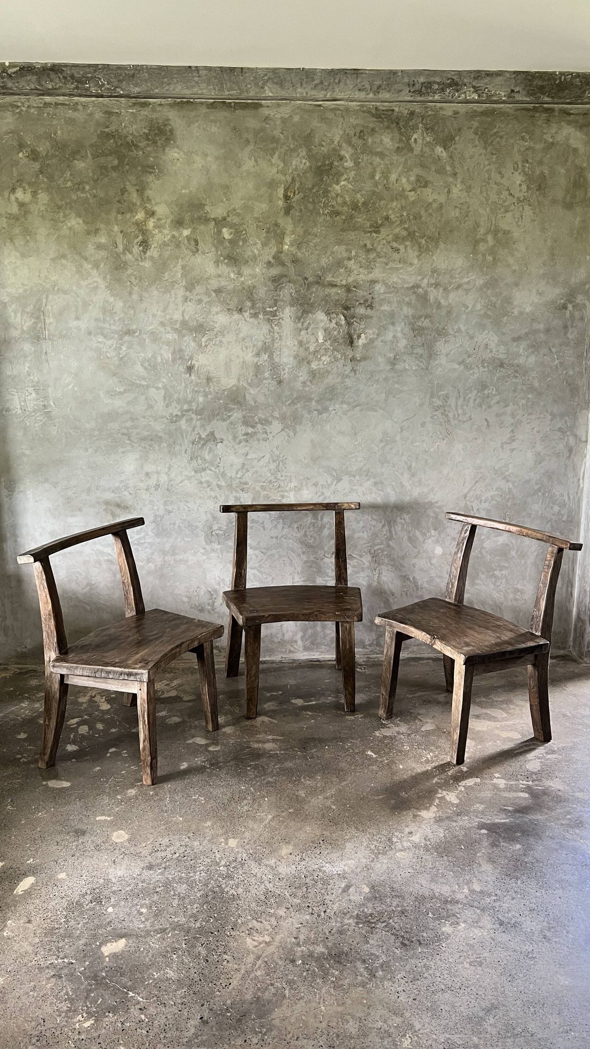 Large old teak chair or armchair H84 L60