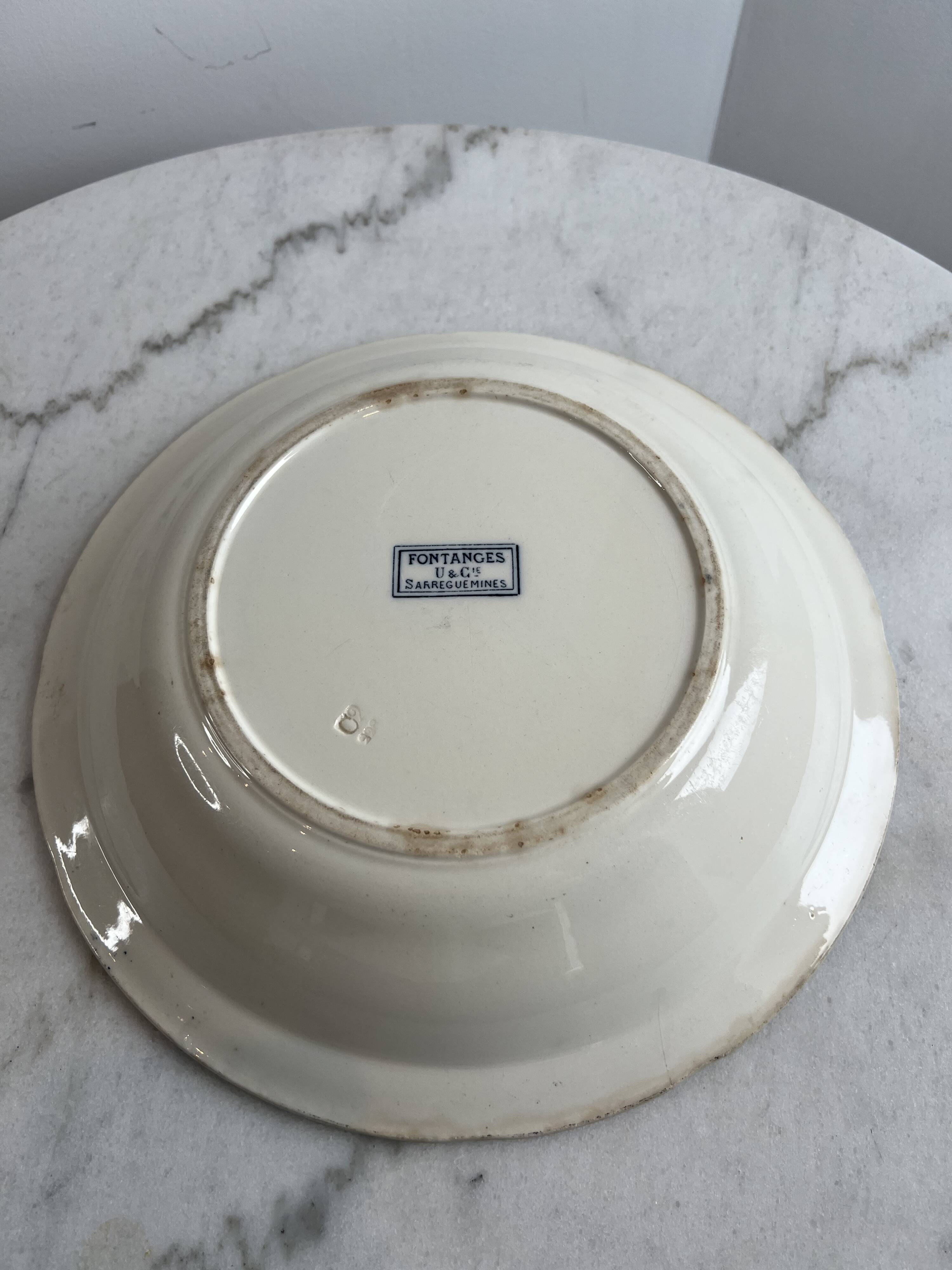 Large presentation dish Sarreguemines Fontanges ironstone