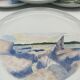 Hand painted porcelain plate with landscape decoration