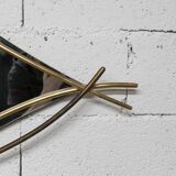 Sculptural mirror with two-tone gilded arches, France, 1970s, 95 x 133 cm