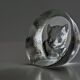 Crystal paperweight - cat face - Mats Jonasson - Målerås Glasbruk - Sweden