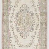 Light Green & Beige Floral Persian Rug, 204x320Cm