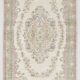 Tapis persan floral vert clair et beige, 204x320 cm