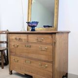 Antique mirror 19th century gilded carved frame 82 x 66 cm