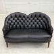 1960s, Scandinavian sofa in black furniture leather.