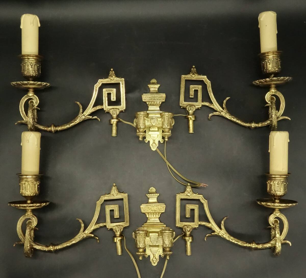 Pair of sconces with Louis XVI laurel garlands from the 19th century - Émile Muller