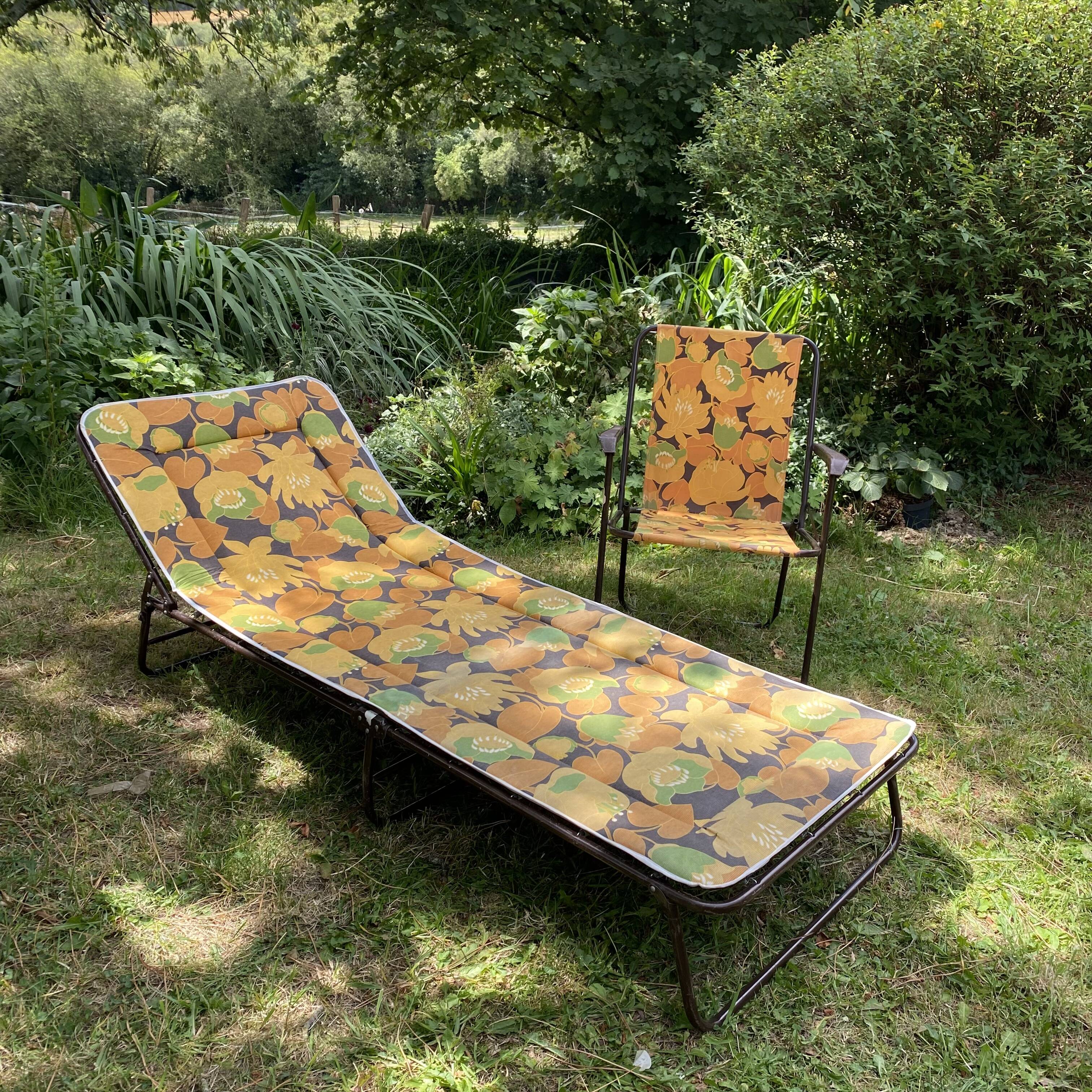 Chaise de camping vintage