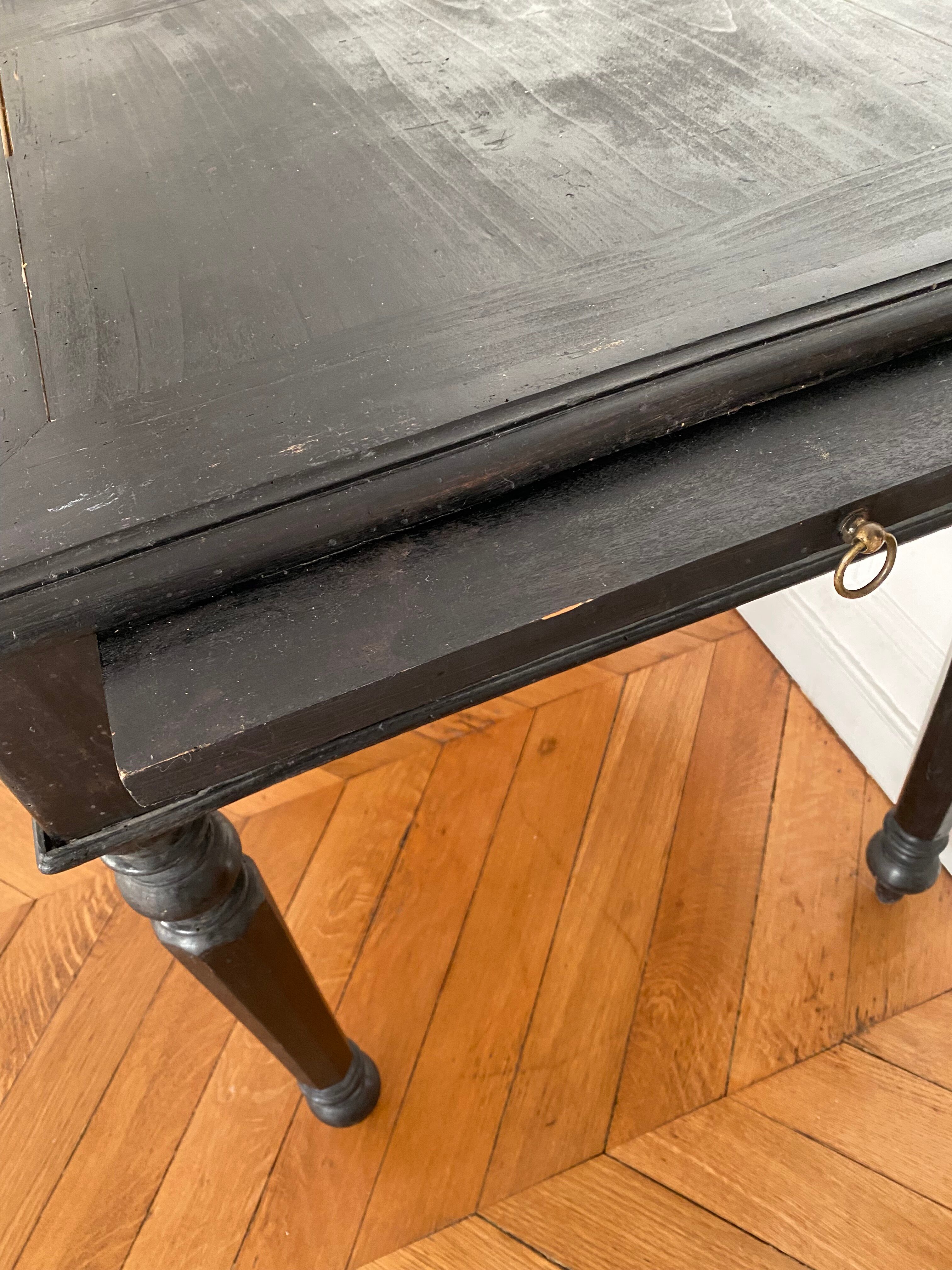 Antique Napoleon desk in blackened wood