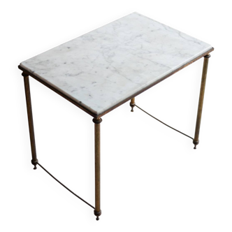 Vintage white marble side table