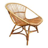 Rohe Noordwolde (Dutch design) vintage rattan armchair from the 1960s
