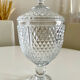 Glass bonbonnière on a pedestal with a lid