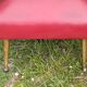 Pair of vintage 60s armchairs – Red and black faux leather