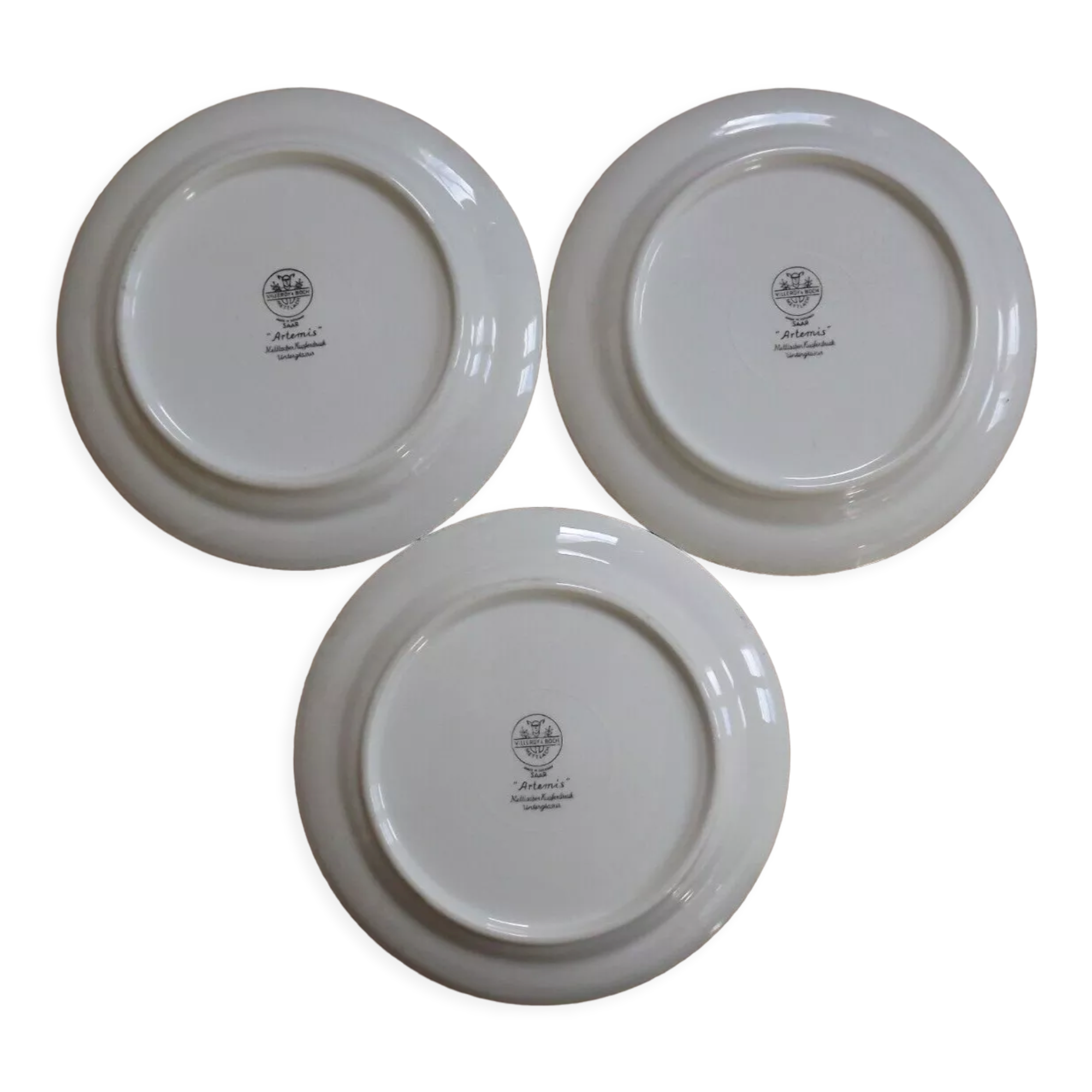 Ensemble de 3 assiettes Villeroy & Boch, scène de chass Artemide