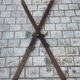Vintage wooden skis pair L=169 cm