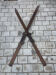 Paire de skis vintage en bois L=169 cm