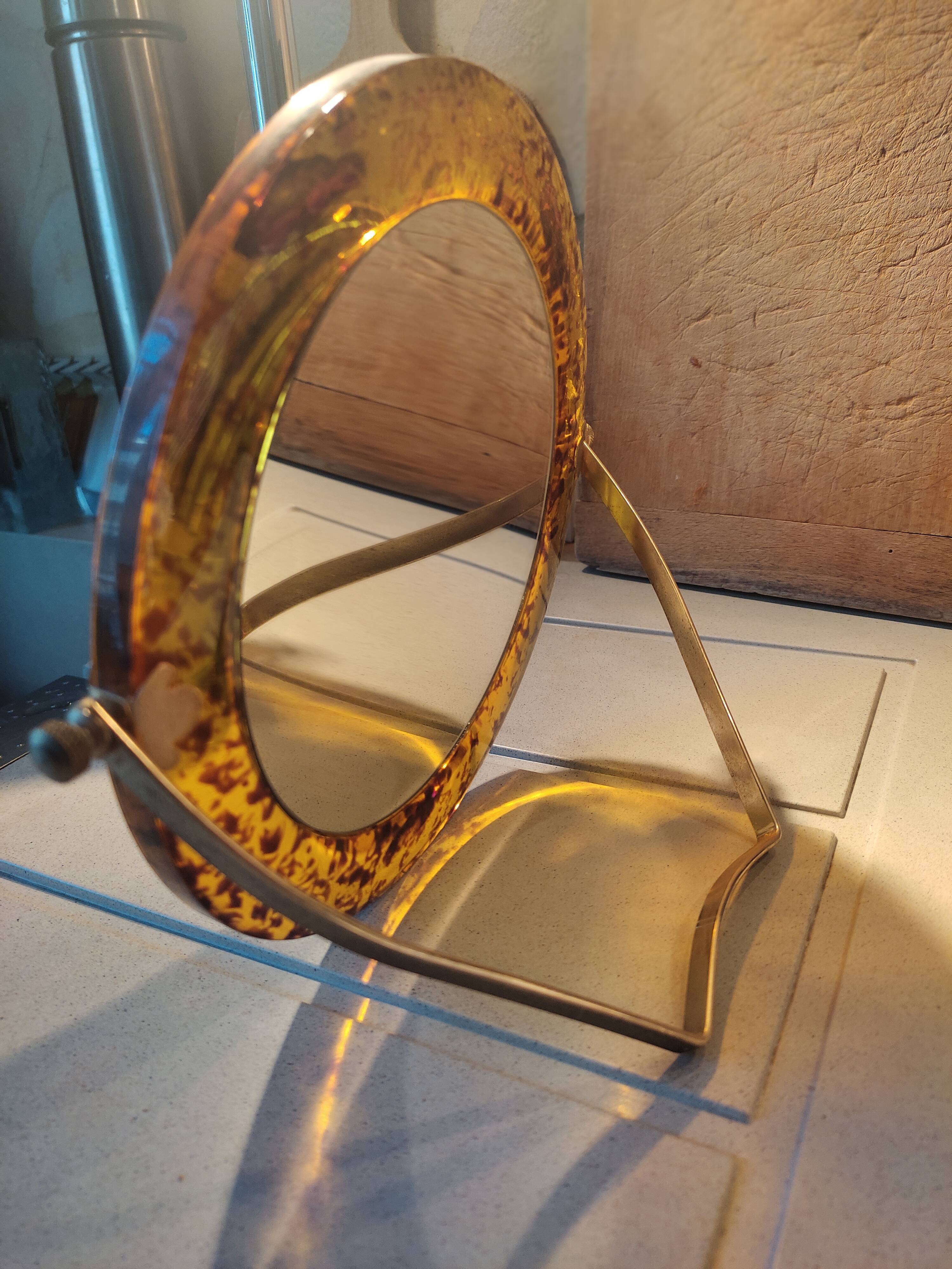 Double-sided tilt mirror 70's lucite