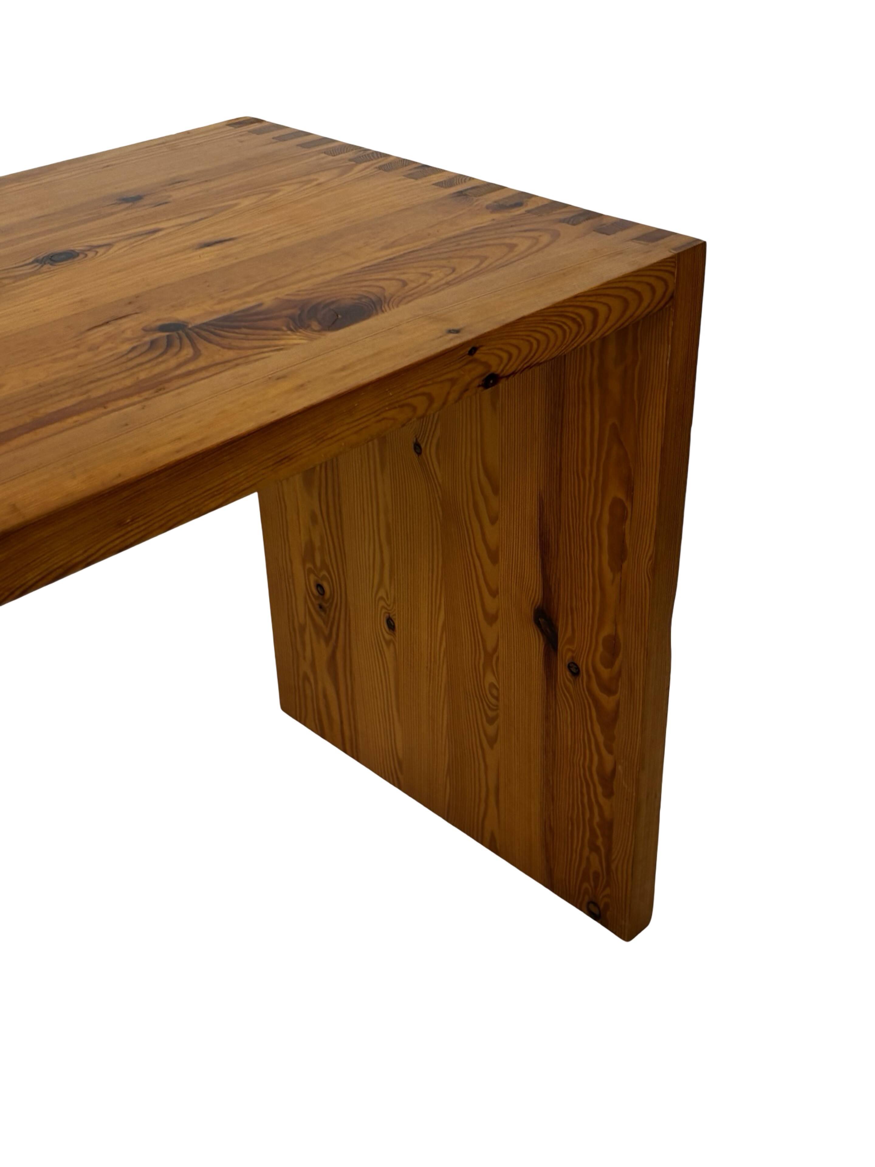 Table d'appoint vintage Ate Van Apeldoorn, pin, années 1970