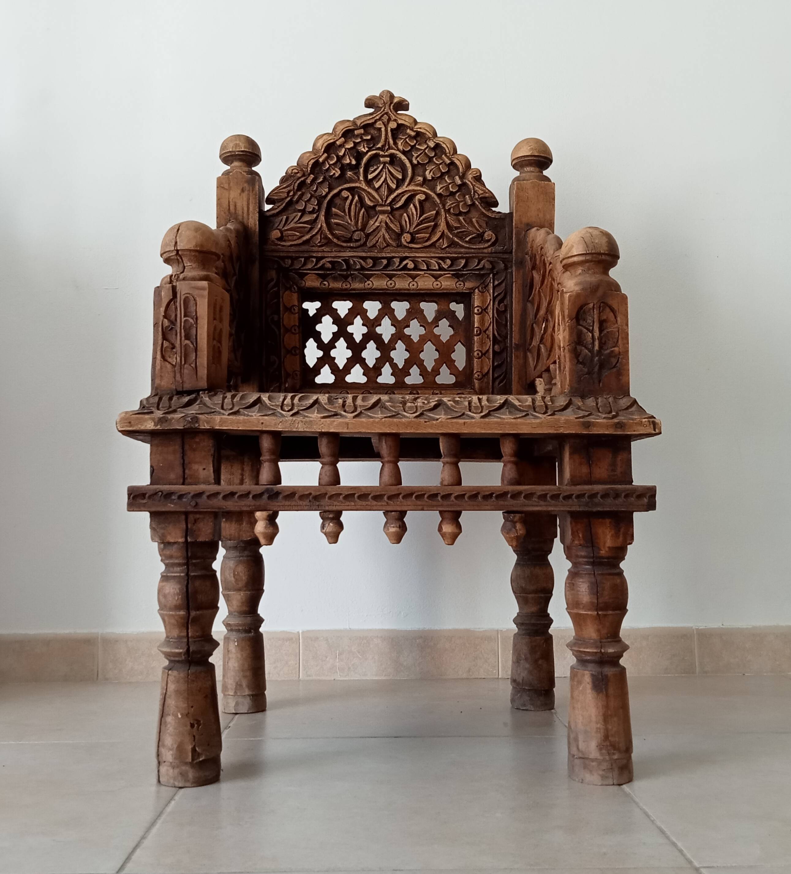 Fauteuil ancien Pidha Num2 Radjastan XIXeme en Palissandre massif