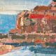 Mid Century painting "Saint Stephen Island" by Predrag Vukicevic