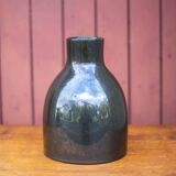 Green enameled ceramic vase, modernist vase, numbered vase, minimalist, collection, decoration