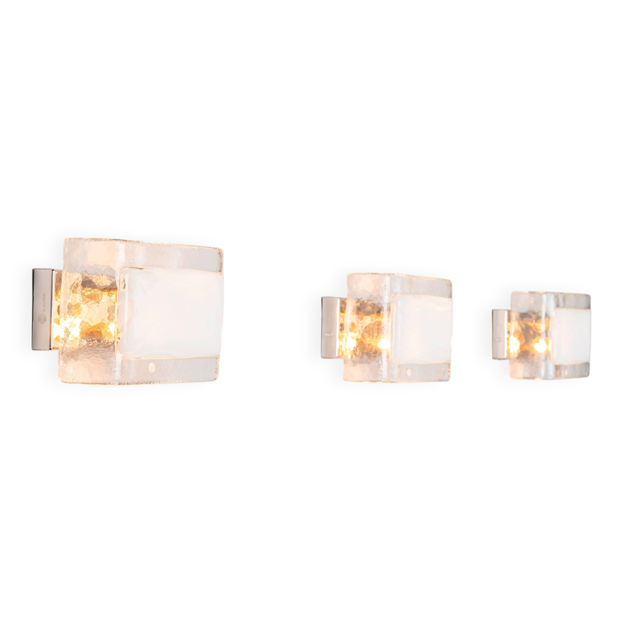Set of three La Murrina wall lamps in Murano glass