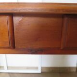 Minister's desk style L. Philippe – 2 drawers – cherry wood – faux leather desk mat