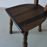 4 brutalist sculptural tripod dining chairs | 1970s