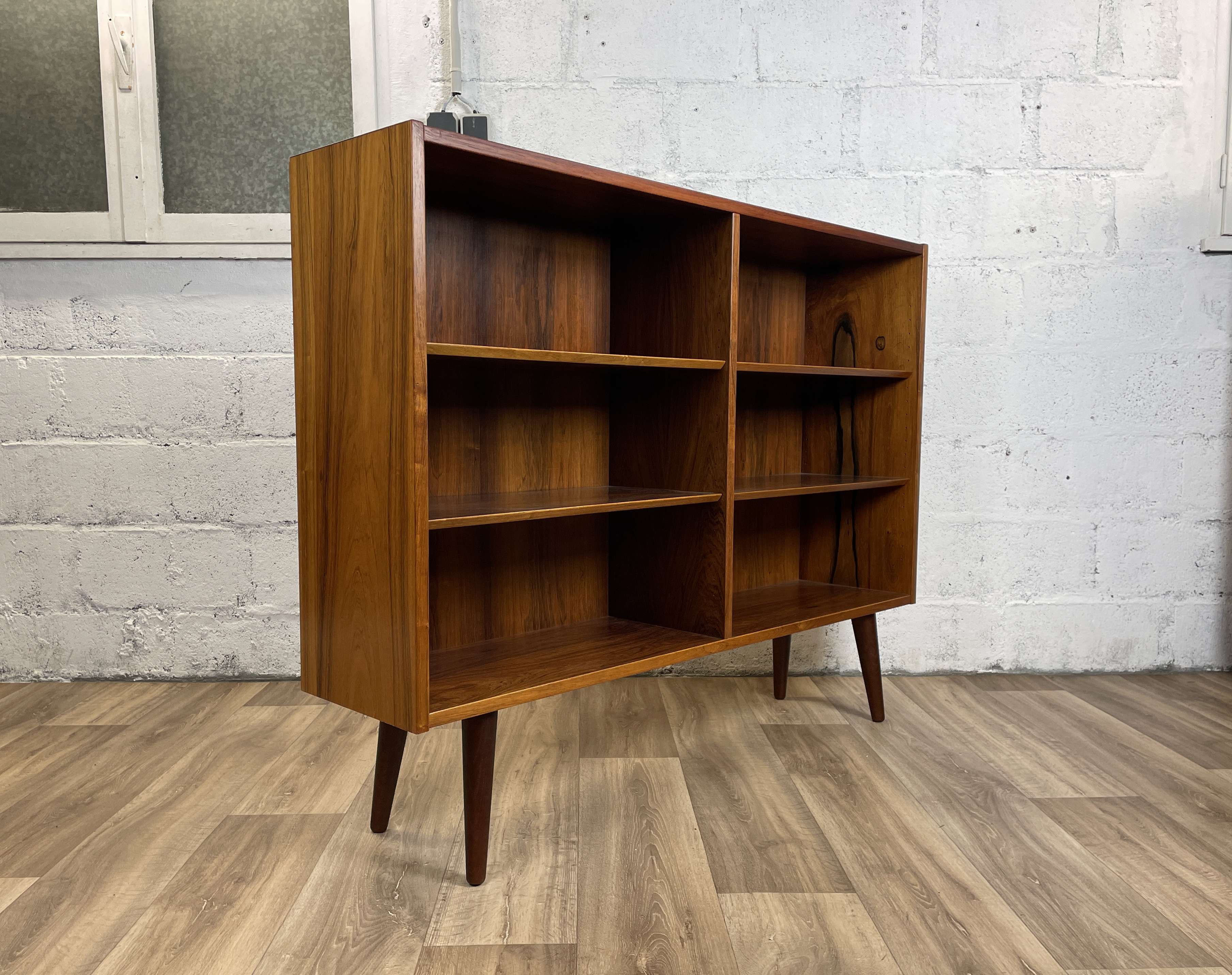 Vintage Scandinavian rosewood bookcase by Poul Hundevad, 60s