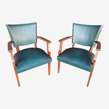 Deux fauteuils bridge vintage 1960