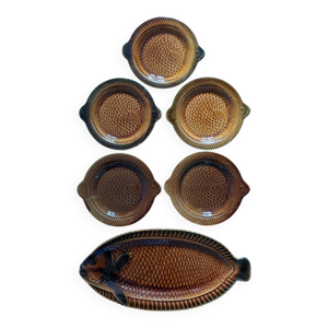 Assiettes et plat poisson