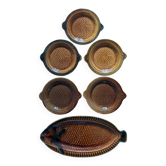 Assiettes et plat poisson Sarreguemines
